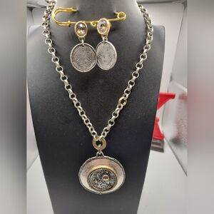 Chicos Elegant Silver and Gold Jewelry Set